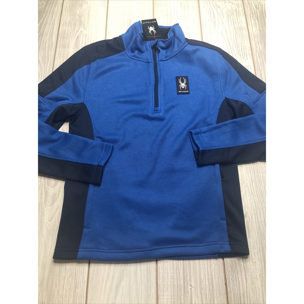 New Spyder Mens Ski 1/4 Zip Jacket‎ Size Small Blue